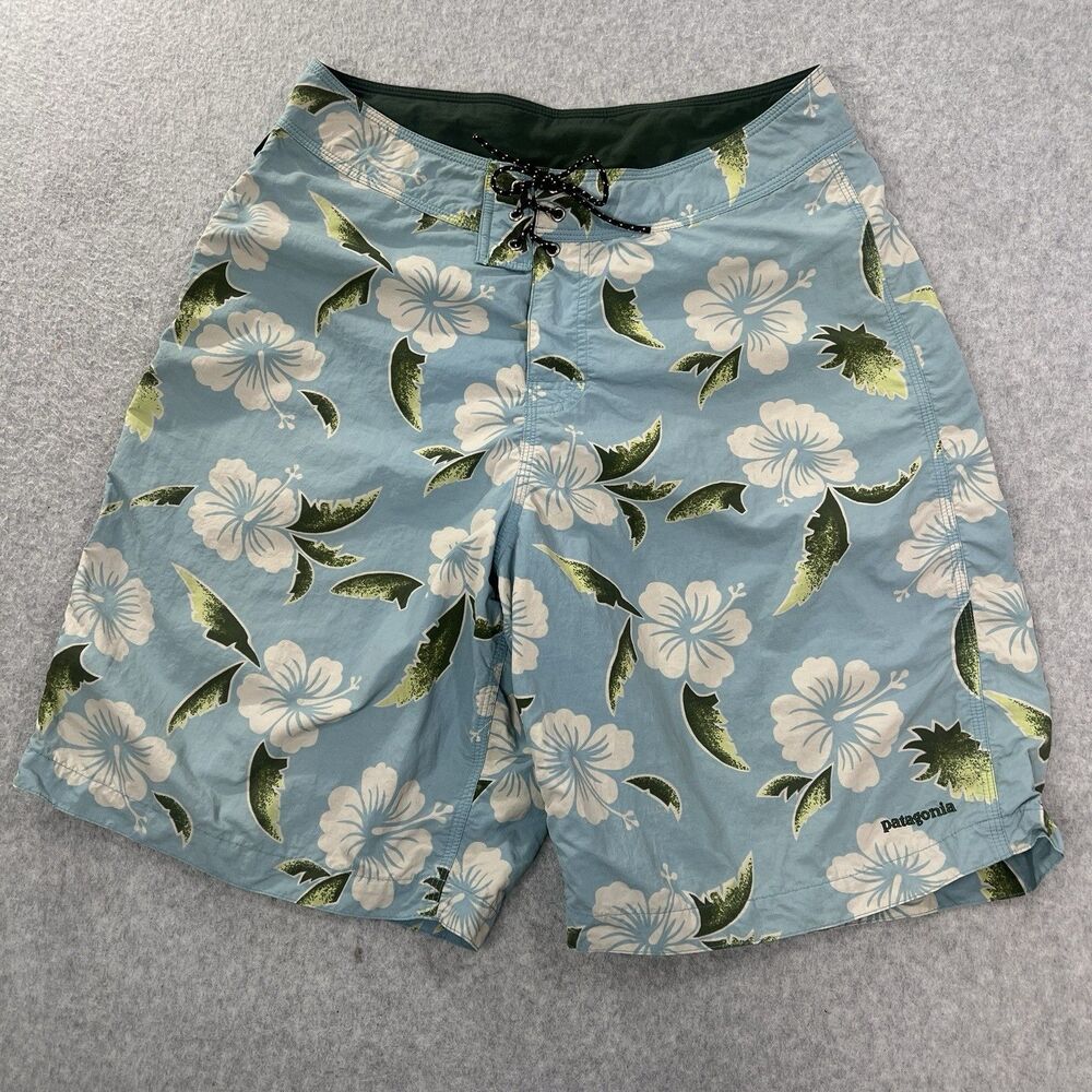 Vintage Patagonia Board Short baggy Floral Tropical Swim Men Blue Sz 30*